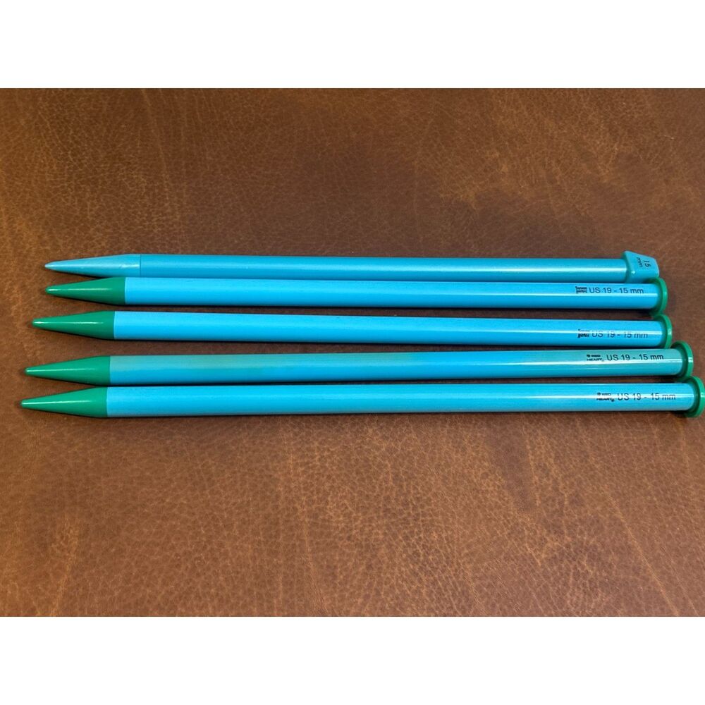 Luxite Single Point Knitting Needles 14" Size 19/15mm 5 Needles